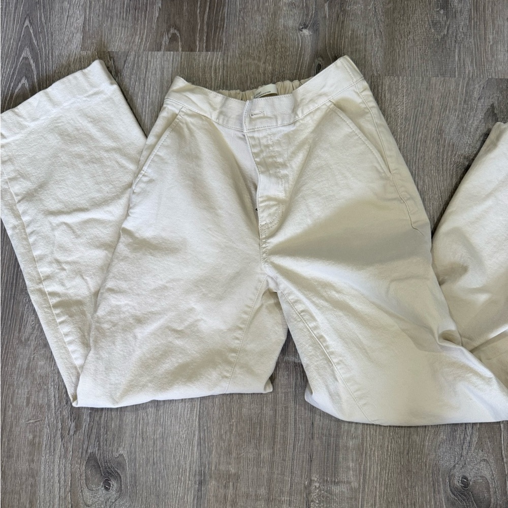 OAK + FORT Cream Wide-Leg Pants